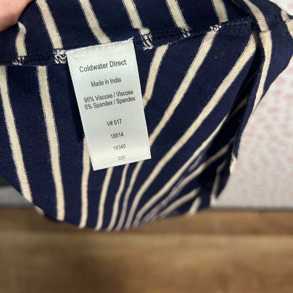 Coldwater Creek 2X Long Modest Striped Navy Skirt XXL Maxi Nautical Fisherman - Picture 2 of 6